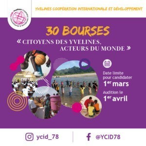 l’YCID propose 30 bourses “Citoyens des Yvelines, acteurs du monde” (CYAM)