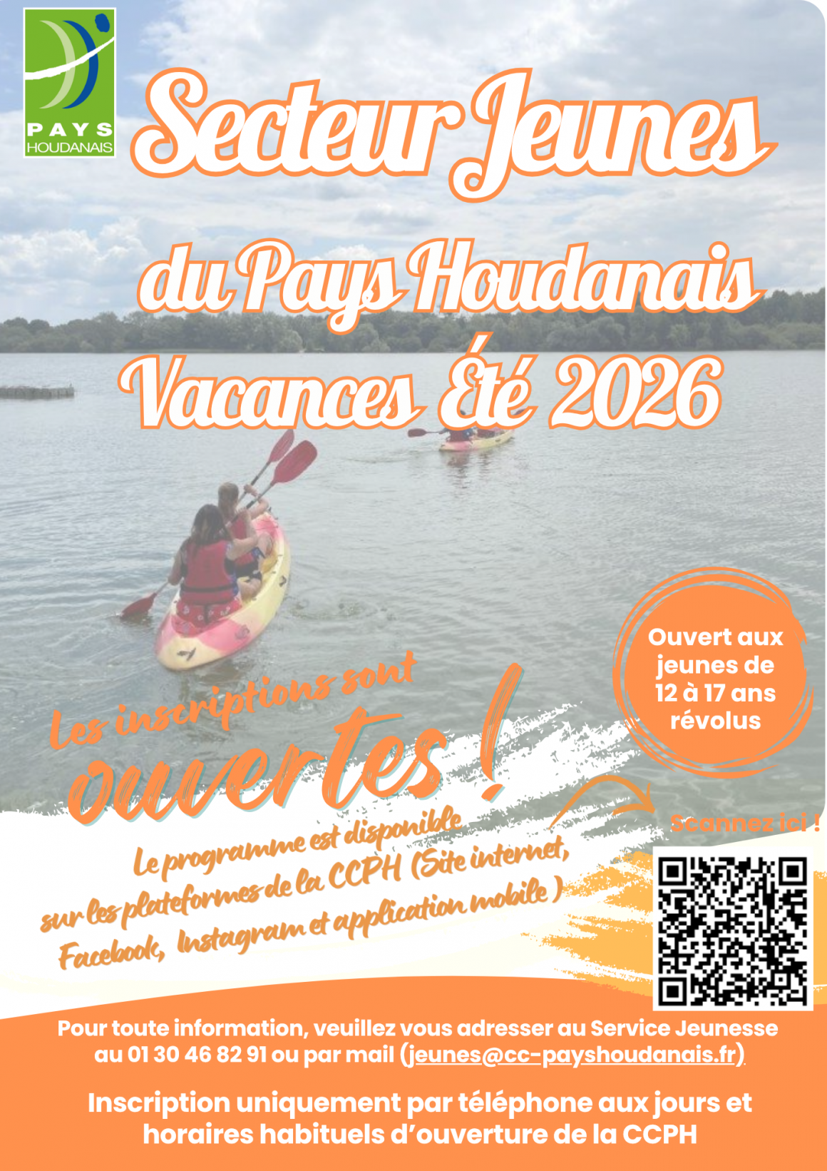 VACANCES D&rsquo;ETE 2026 CCPH : Planning des activités 12-17 ans révolus